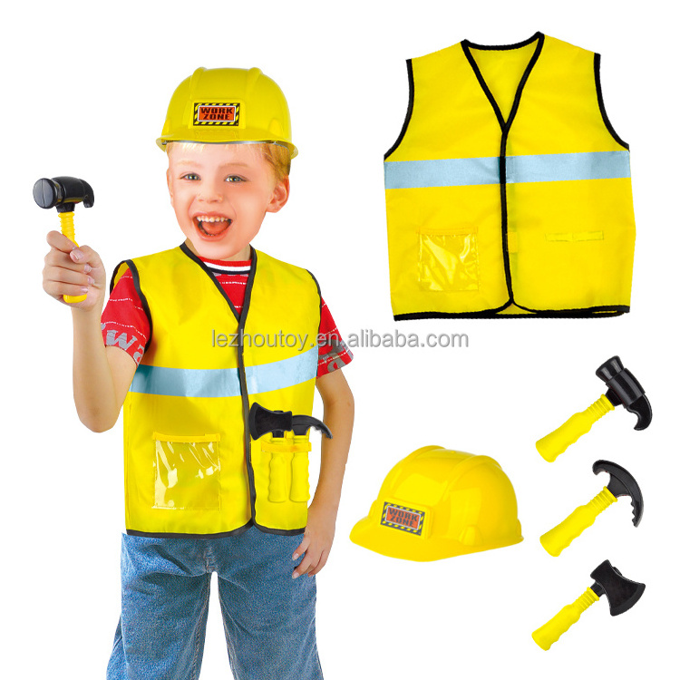 Halloween  Costume  Boys Coseplay Fancy Dress Builder  Construction Worker Costume with hammer