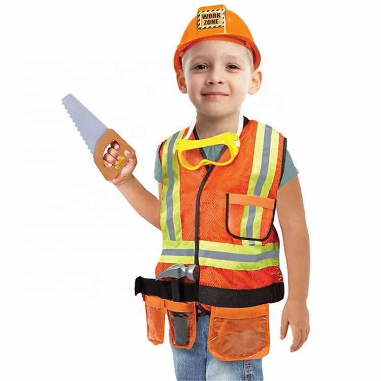 Kids Halloween Costumes for Career Day Pretend Builder outfit Construction Worker Costume for Boys