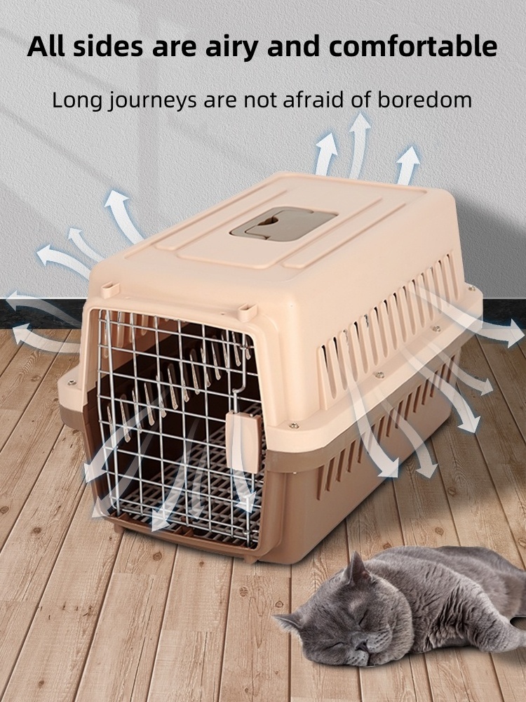 Iata Puppy General Travel Cages Portable Pet Cages Carriers Qingdao Lezi Plastic Large Traveling Dog Kennels Crates