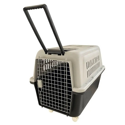 Qingdao Lezi Fast Delivery Airline Approved Portable Plastic Large Air Travel Kennel On Wheels Pet Dog Cat Carrier Crate Cages