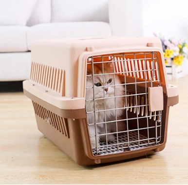 Qingdao Lezi Fast Delivery Airline Approved Portable Plastic Large Air Travel Kennel On Wheels Pet Dog Cat Carrier Crate Cages