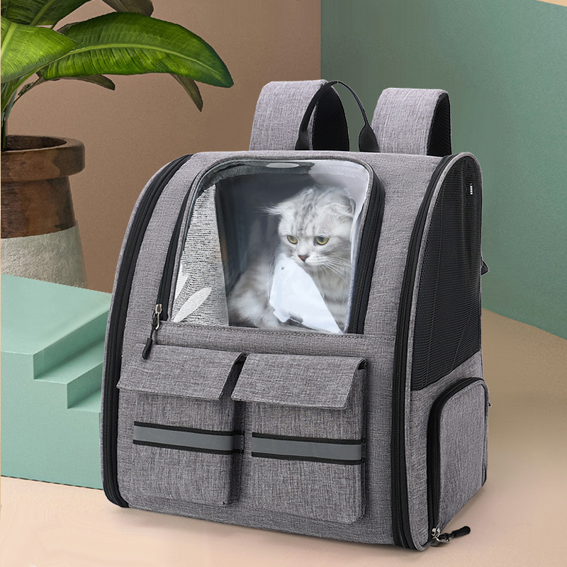 Custom Luxury Travel Removable Rolling 4 Wheels Mesh Pet Dog Cat Backpack Cage cat carrier bag cat dog travel bag