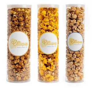 Transparent Plastic Round Tube Packaging  PVC PC Plastic Box Clear Tube For Food Candy Popcorn