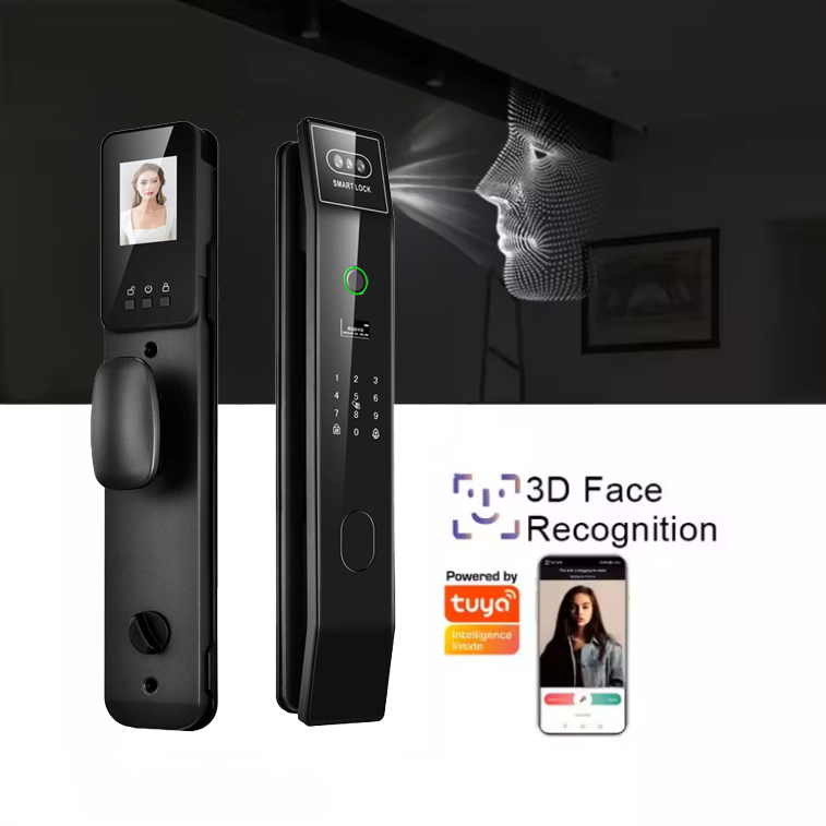 LEZN N3 Tuya Factory Manufacture Face Fingerprint Recognition Smart Door Lock Camera Wifi Automatic