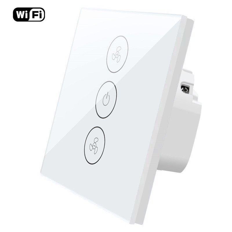 Eu Smart Home Tuya Smart Life App Wifi Light Smart Dimmer Switch Ceiling Fan Touch Wall Switch