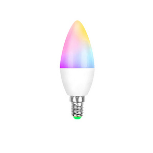 E14 RGB CW Tuya Zigbee 5w smart light bulbs Music Candle Light Bulb Compatible With Alexa Google home