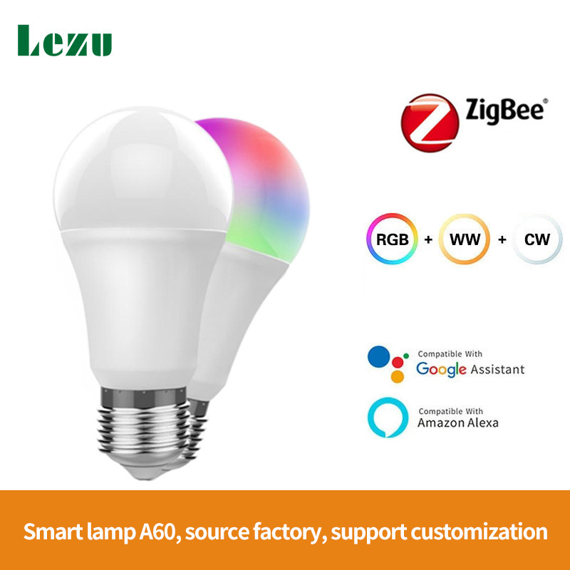 Tuya Wifi BLE Zigbee 3w 7w 10w Rgb Multi Colored Bulb Light E27 E26 B22 Dimmable Smart Led Bulb Alexa Google Home Voice Control