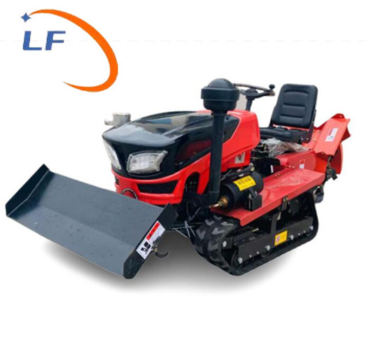 Multifunctional agricultural seated type small crawler diesel power rotary cultivator tiller