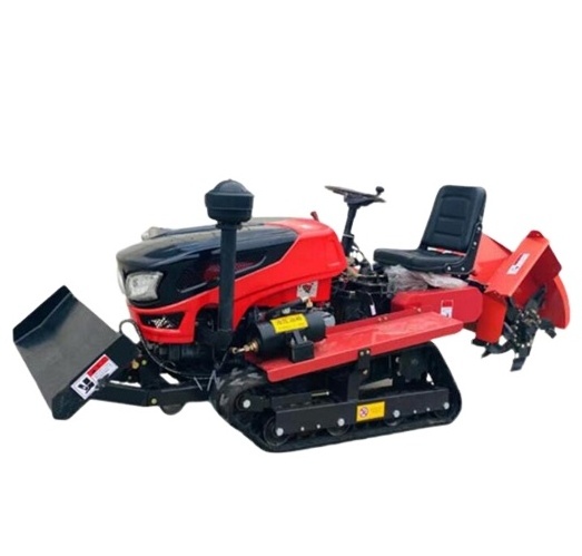 Agricultural Diesel Engine 25 horsepower Small Four Wheel Sitting Drive Crawler Tractor with Rotary Tiller