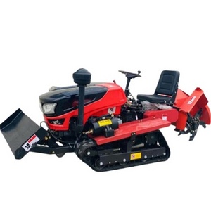 Agricultural Diesel Engine 25 horsepower Small Four Wheel Sitting Drive Crawler Tractor with Rotary Tiller