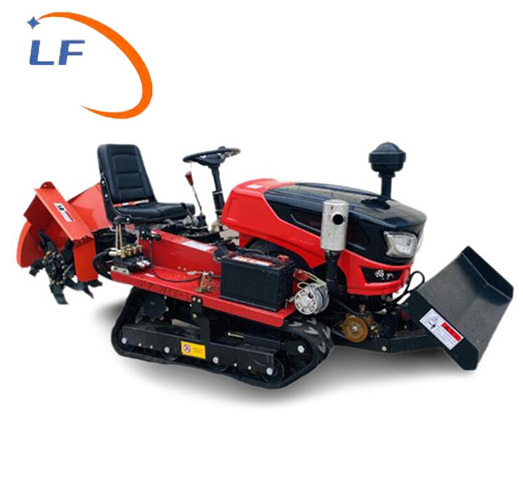 Agricultural Diesel Engine 25 horsepower Small Four Wheel Sitting Drive Crawler Tractor with Rotary Tiller