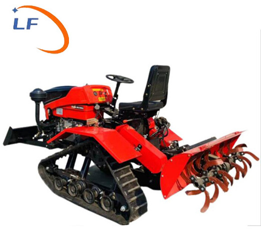 Agricultural Diesel Engine 25 horsepower Small Four Wheel Sitting Drive Crawler Tractor with Rotary Tiller