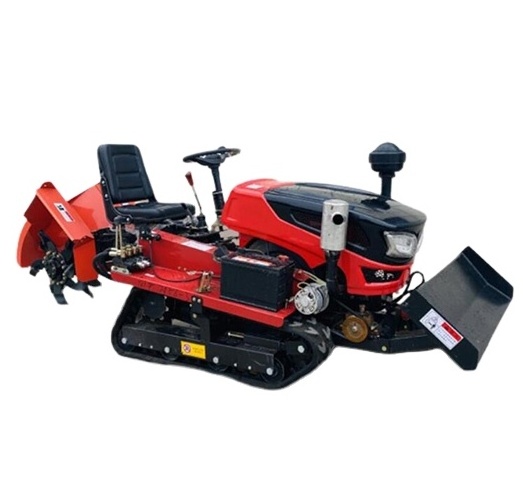 Multifunctional agricultural seated type small crawler diesel power rotary cultivator tiller