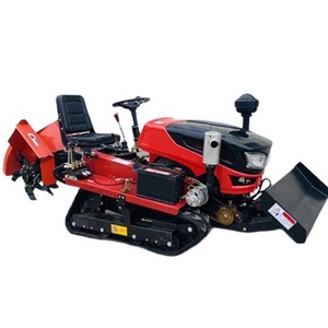 Multifunctional agricultural seated type small crawler diesel power rotary cultivator tiller