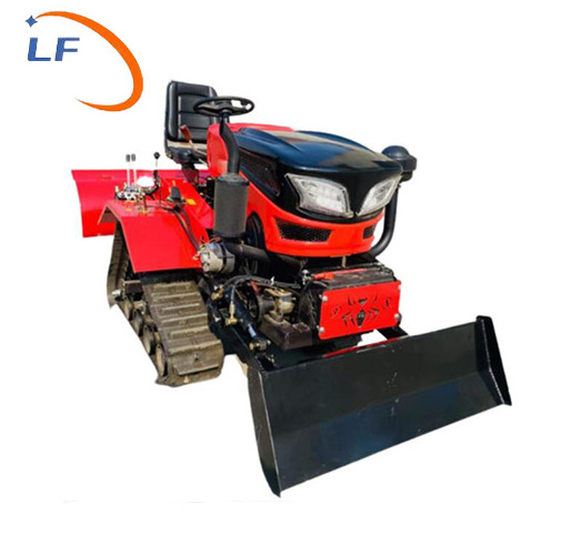 Agricultural Diesel Engine 25 horsepower Small Four Wheel Sitting Drive Crawler Tractor with Rotary Tiller