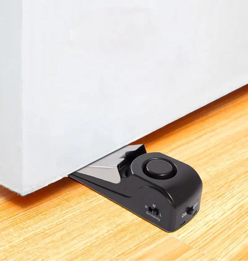 Home Security Door Stop Alarm 120db Door Block Vibration Alarm Portable Door Alarm Stopper Doorstop for Traveling Security