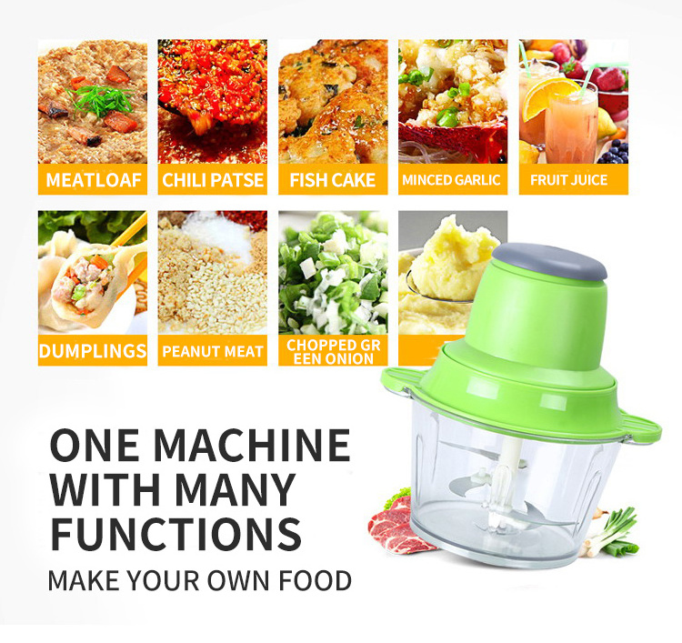 Multi- function automatic food processor electric meat grinder fruit vegetable tools household cutter pounding machine