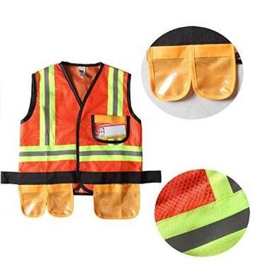 Construction Worker Costume Children Role Play Set Orange