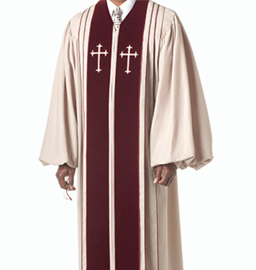 High Quality Church Pulpit Bishop Clergy Choir Robes With Latin Cross Church Uniform Custom Choir Gown