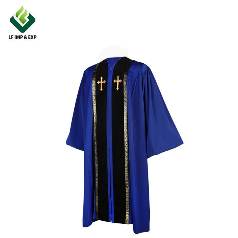 Wholesale High Quality Church Pulpit Bishop Clergy Choir Robes with Latin Cross modern choir robes church robes church uniform