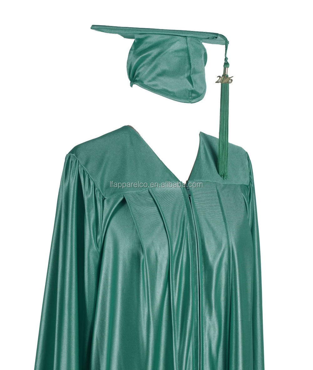 Academic Robe Graduation Gown and Cap with Tassel for Adults- Shiny