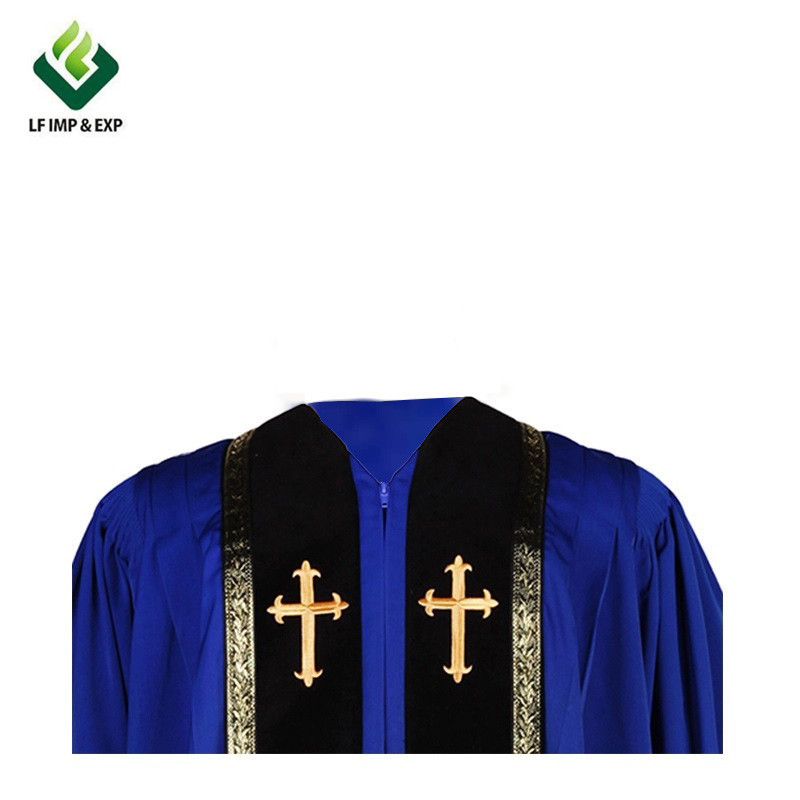 Wholesale High Quality Church Pulpit Bishop Clergy Choir Robes with Latin Cross modern choir robes church robes church uniform