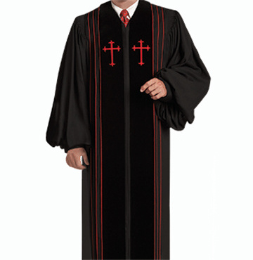 High Quality Church Pulpit Bishop Clergy Choir Robes With Latin Cross Church Uniform Custom Choir Gown