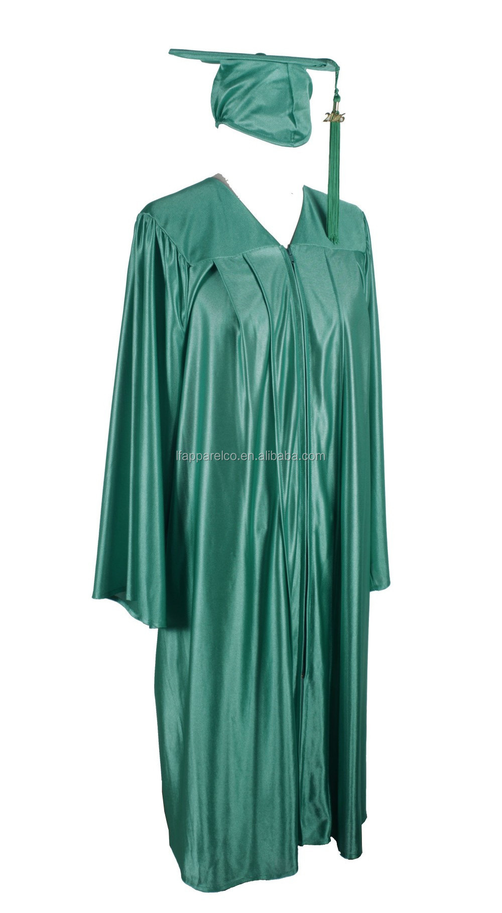 Academic Robe Graduation Gown and Cap with Tassel for Adults- Shiny