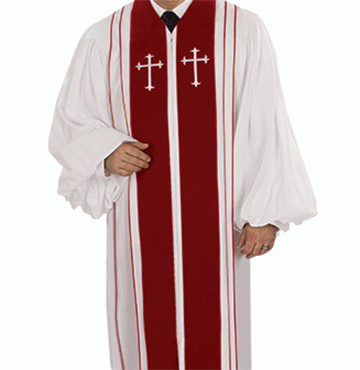 High Quality Church Pulpit Bishop Clergy Choir Robes With Latin Cross Church Uniform Custom Choir Gown