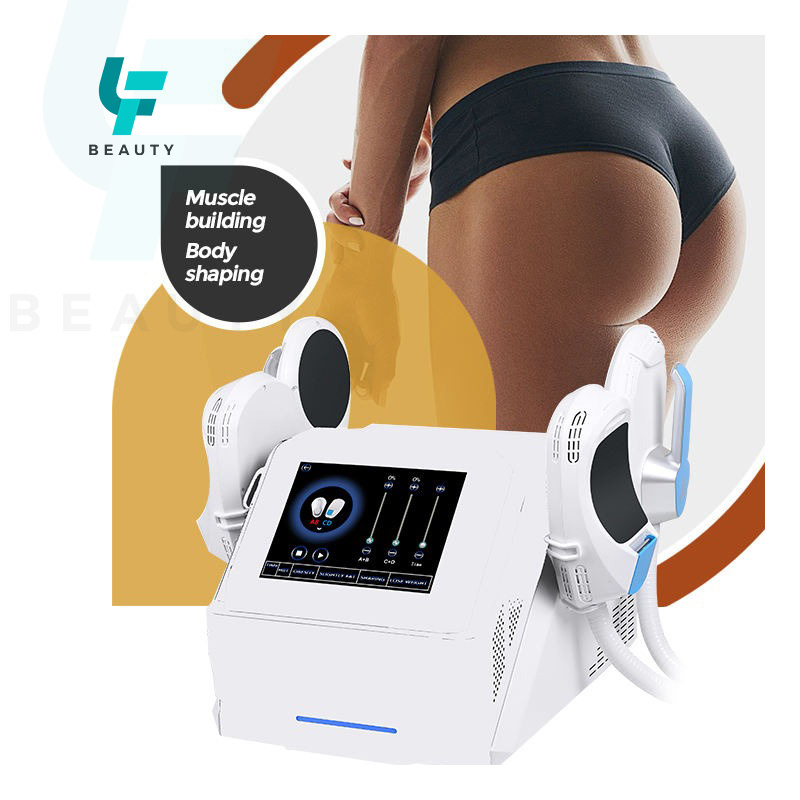 Latest release novel technology 4 handles rf muscle building body shaping ems electro muscle stimulator hi emt machine