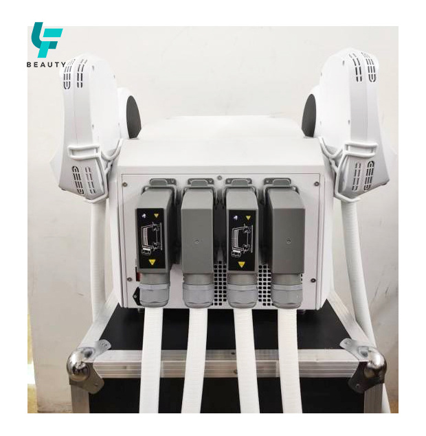 New trending novel technology build muscle burn fat 4 handles ems body slimming sculpting machine