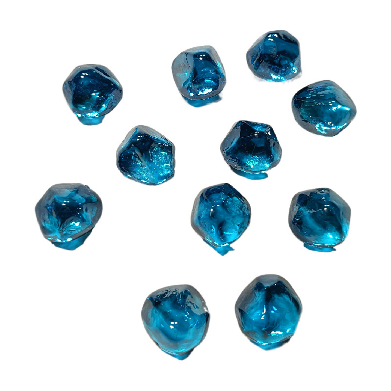 Free Sample Aqua Blue Fire Glass Diamond Fire Pit Glass Rocks for Propane or Gas Fire Pit Glass Bead