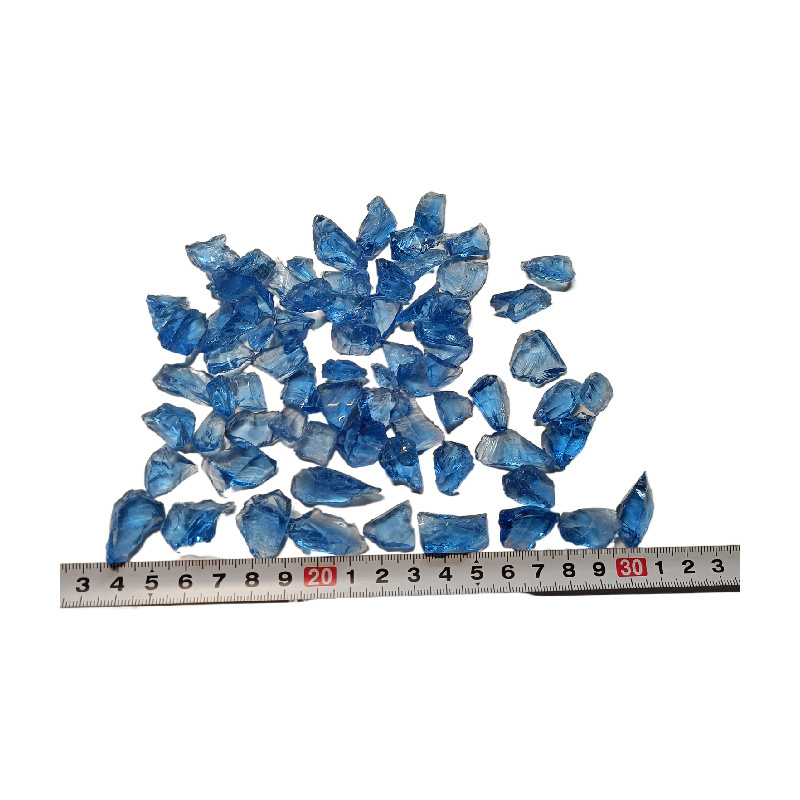 2024 Hot Products Light Blue Glass Rocks Colorful Terrazzo Glass Broken Glass Sand