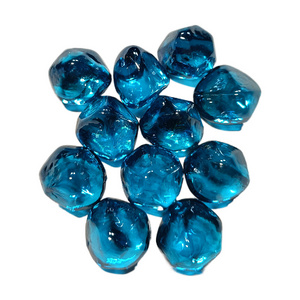 Free Sample Aqua Blue Fire Glass Diamond Fire Pit Glass Rocks for Propane or Gas Fire Pit Glass Bead