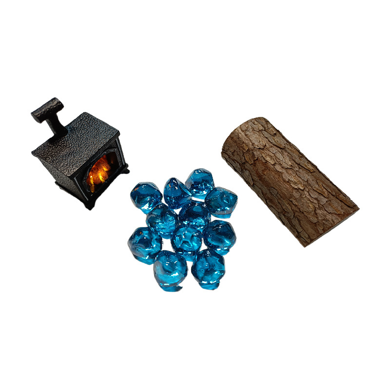 Free Sample Aqua Blue Fire Glass Diamond Fire Pit Glass Rocks for Propane or Gas Fire Pit Glass Bead