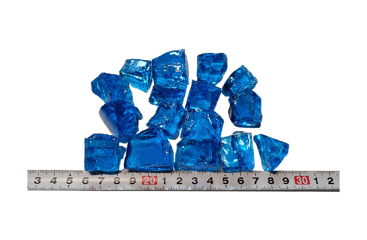 Aqua Blue Crushed Terrazzo Glass Rocks For Garden Decoration Slag Glass Landscaping Glass