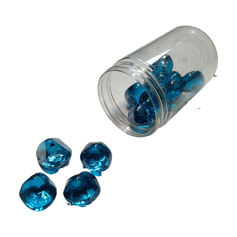 Free Sample Aqua Blue Fire Glass Diamond Fire Pit Glass Rocks for Propane or Gas Fire Pit Glass Bead