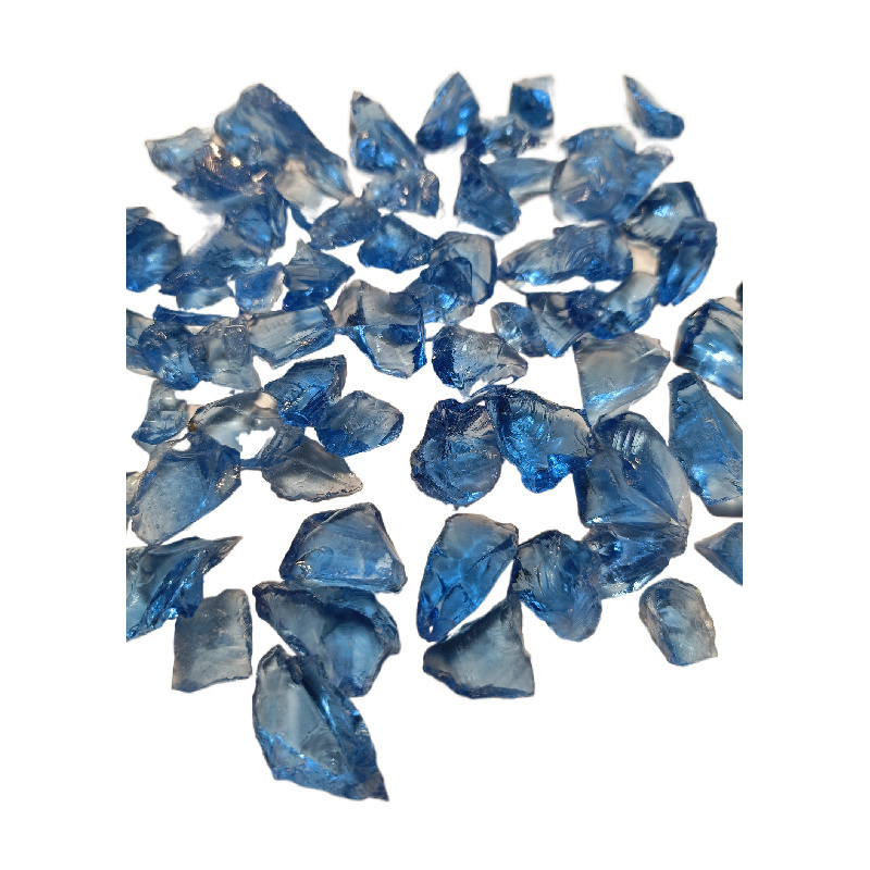 2024 Hot Products Light Blue Glass Rocks Colorful Terrazzo Glass Broken Glass Sand