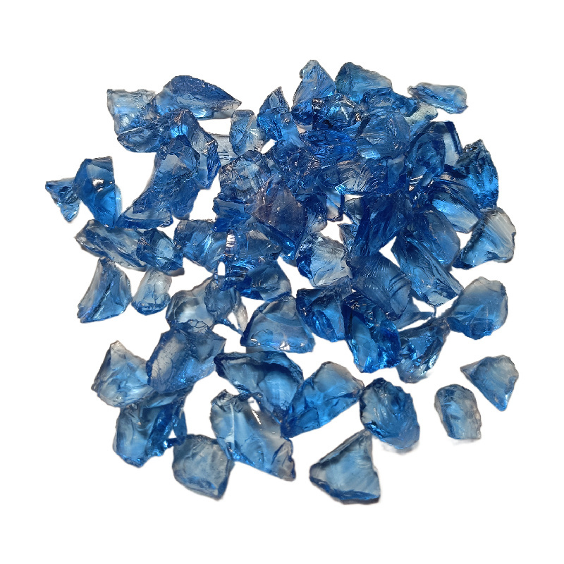 2024 Hot Products Light Blue Glass Rocks Colorful Terrazzo Glass Broken Glass Sand