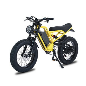 Retro Bike 20" Fat Tire Electric Bicycle e bike 48V 750W 1500W Dual Battery 73 Ebike Fat Tire Electric Bike Bicycle