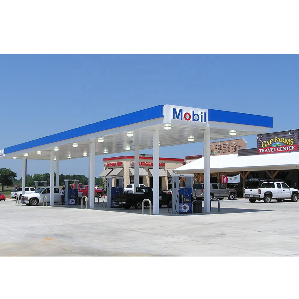 Hot sale Gas Station steel structure building Outdoor Customized Design Gas Station Canopy