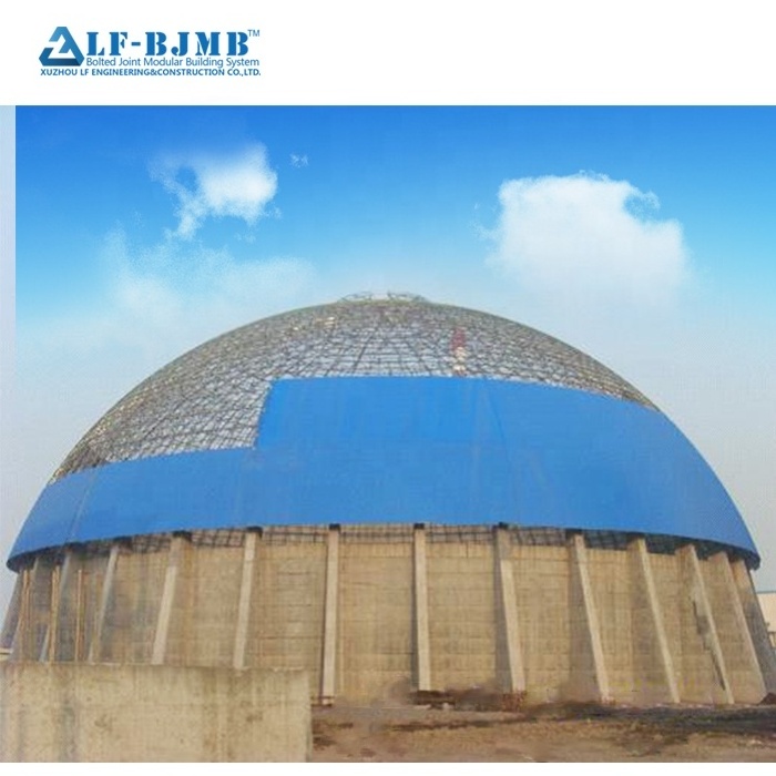 120m diameter dome roof coal shed steel structure  warehouse  space frame roof yard construction