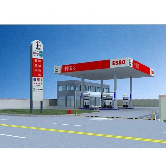 Hot sale Gas Station steel structure building Outdoor Customized Design Gas Station Canopy