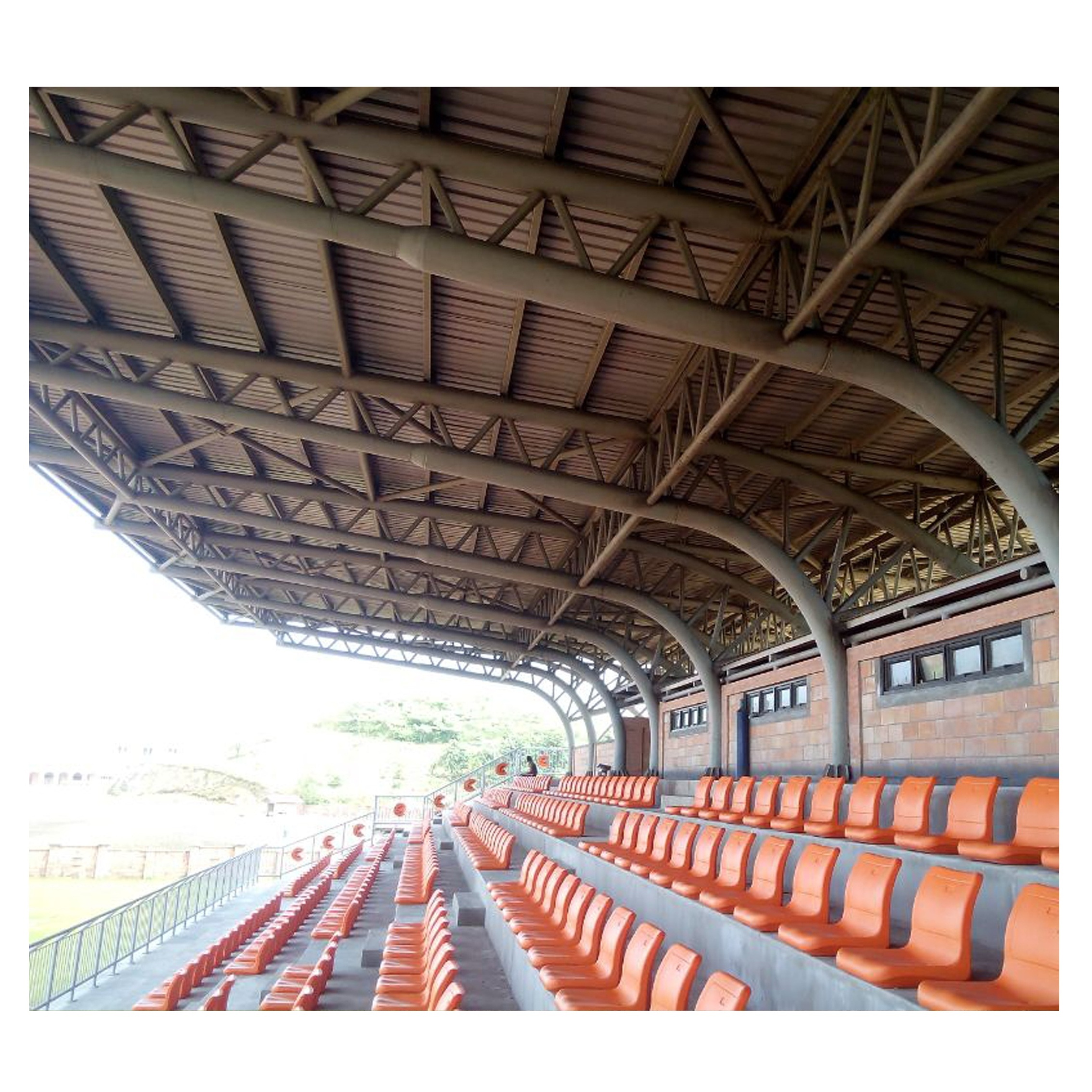 Prefab Space Truss Design Light Steel Structure Stadium Bleachers  for basketball football field construction