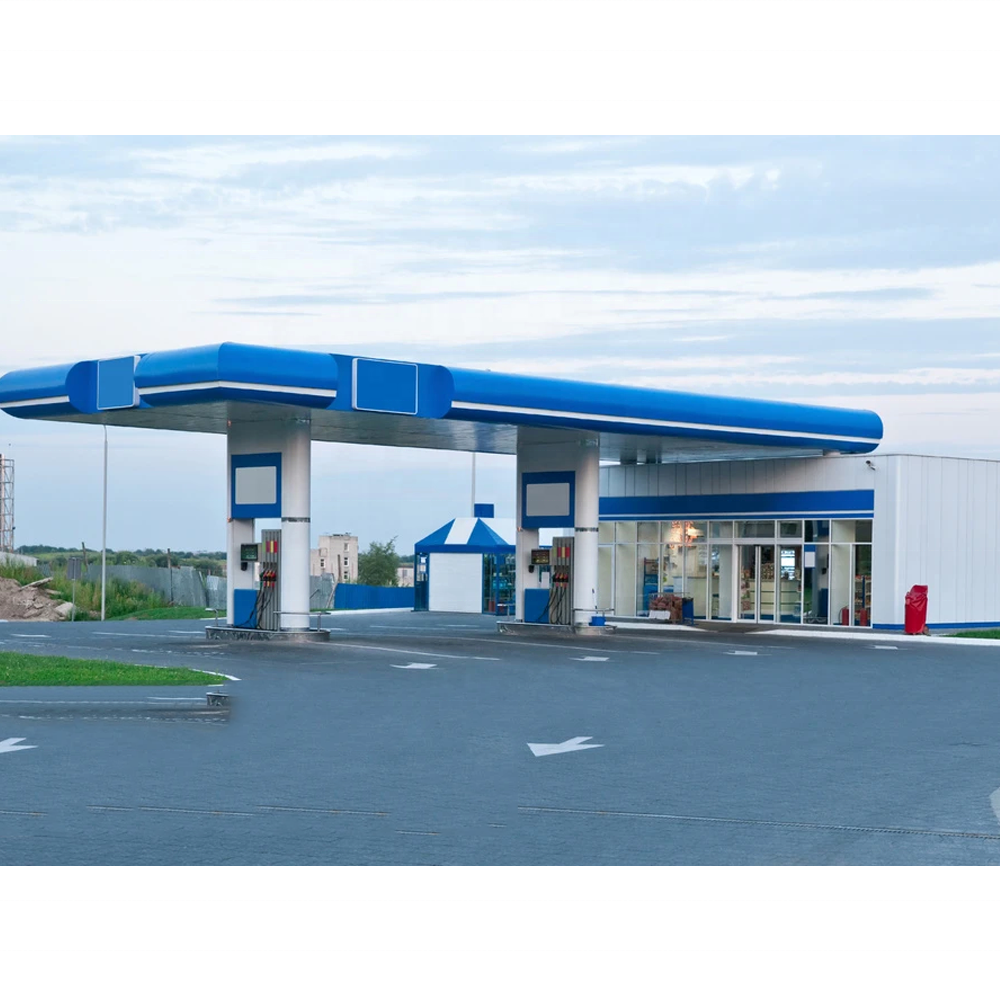 Hot sale Gas Station steel structure building Outdoor Customized Design Gas Station Canopy