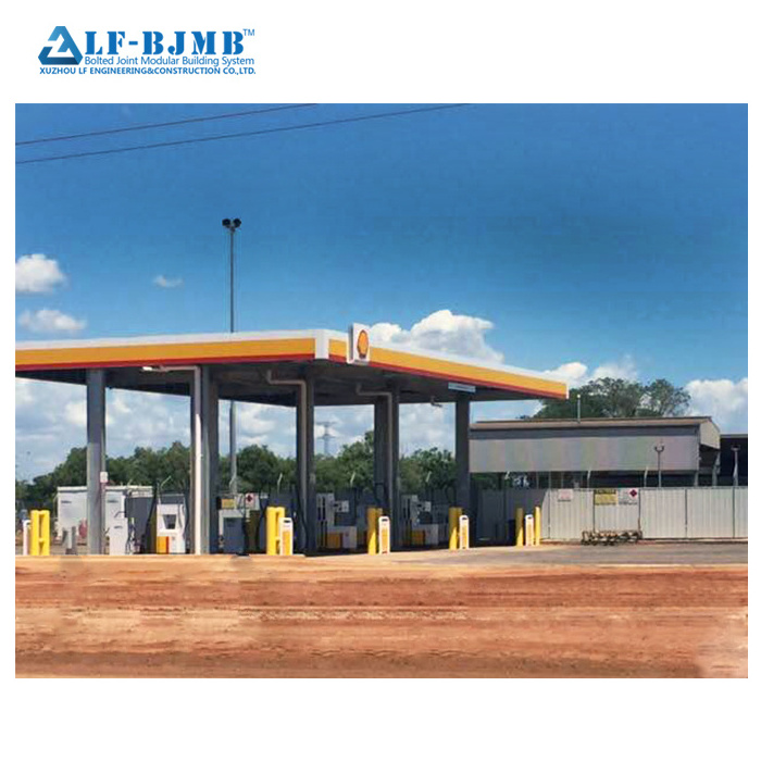 Industrial used Q235 Q345 Q355 steel carbon steel structure gas station roof design