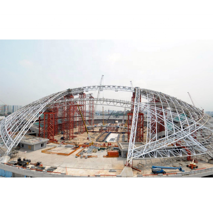 LF prefab steel space truss canopy structure football stadium grandstand soccer stadium building bleachers roof