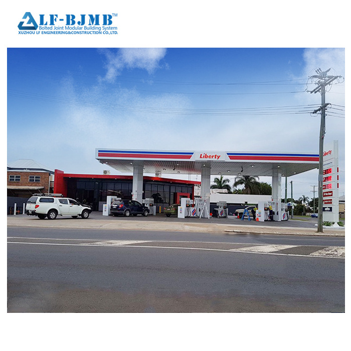 Industrial used Q235 Q345 Q355 steel carbon steel structure gas station roof design