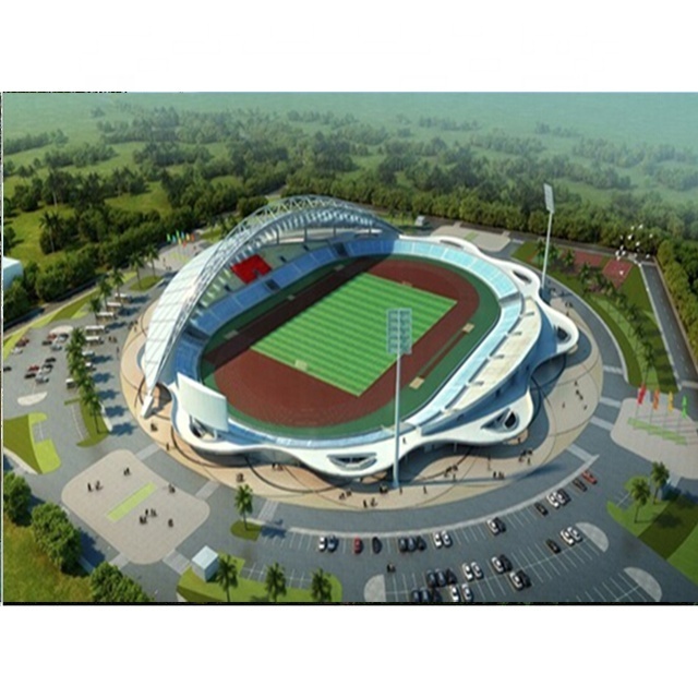 LF Light weight steel space frame trusses structure football stadium  building steel structure