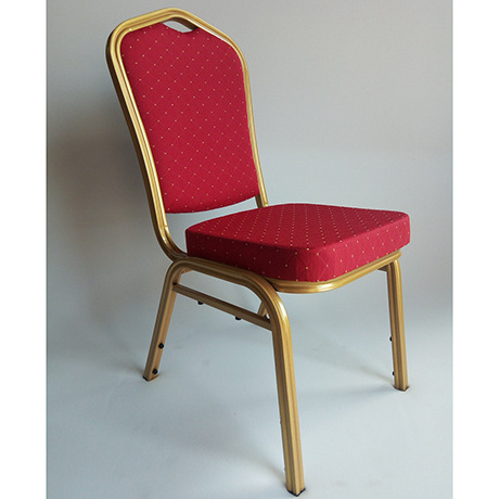 HERCULES Series Dome Back Stacking Banquet Chair in Burgundy Patterned Fabric - Gold Frame